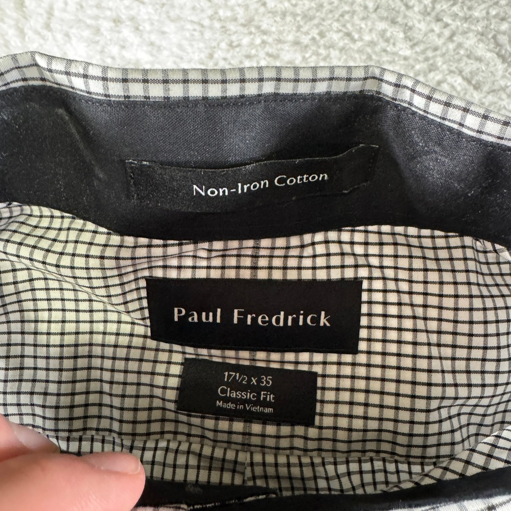 3 Lot Paul Frederick Mens Non Iron 2 Ply Cotton Pinpoint Dress Shirt XXL 17.5-35 - Picture 7 of 11